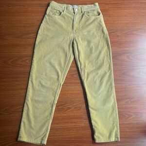 Everlane Baby Cord Cheeky Crop Jeans Women Yellow Corduroy Pants Sz 26x2